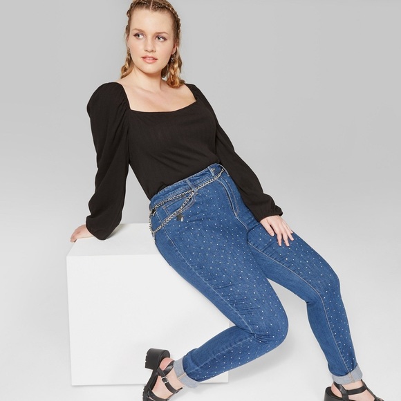wild fable | Tops | Nwt Wild Fable Square Neck Black Long Sleeve Top |  Poshmark